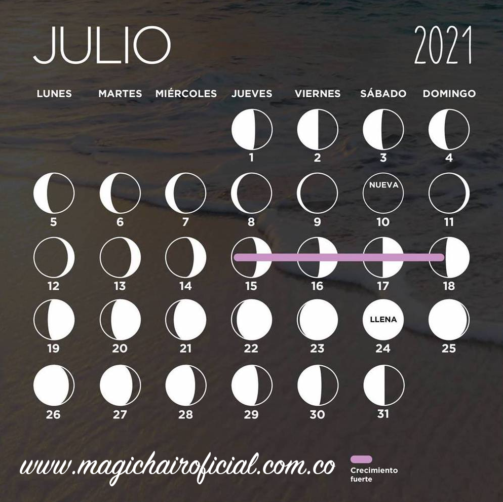 Calendario lunar de julio 2021 | Magic Hair Oficial