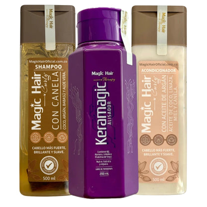 Kit Cabello Ondulado Shampoo + Acondicionador + Keratina | Magic Hair