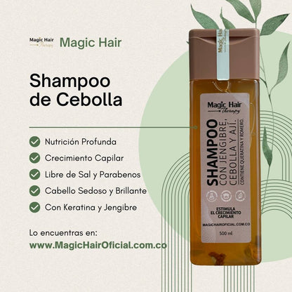 Kit Shampoo de Cebolla + Acondicionador + Tratamiento Diurno Crece Pelo | Magic Hair