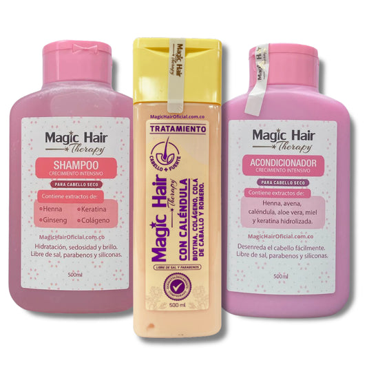 Kit Caléndula: Anticaída y Crecimiento para Cabello Seco | Magic Hair