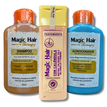 Kit Anticaída Caléndula: Tratamiento y Shampoo + Acondicionador Crecimiento| Magic Hair