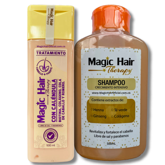 Shampoo para Crecer el Cabello + Tratamiento con Calendula para la Caida del Cabello Magic Hair