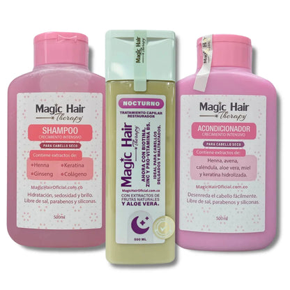 Kit Crecimiento Black Cabello Seco + Tratamiento Nocturno | Magic Hair