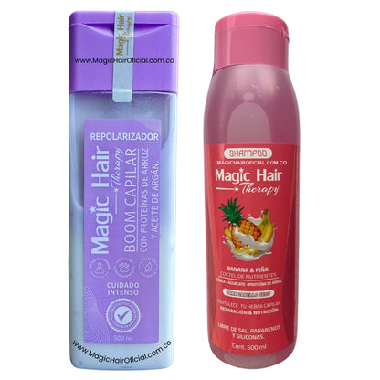 Boom Repolarizador + Shampoo Anticaída Cabello Seco