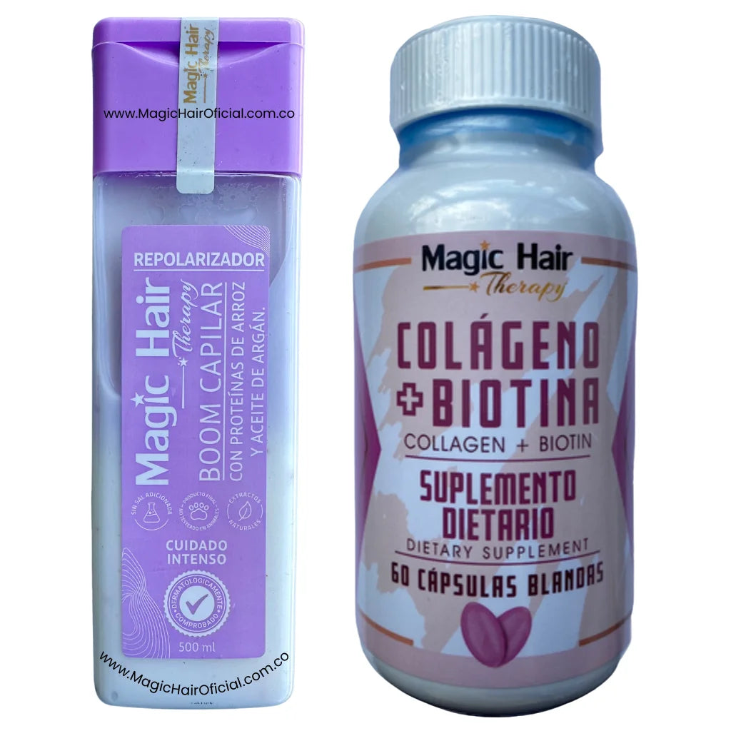 Kit Tratamiento Boom Repolarizador + Colageno y Biotina | Magic Hair