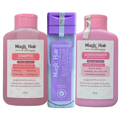 Kit Crecimiento Black Cabello Seco + Boom Repolarizador | Magic Hair