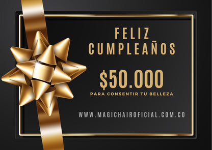 Tarjeta de regalo Magic Hair - Feliz Cumpleaños - Envío por correo electrónico